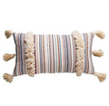 Flber Lumbar Throw Pillow Decorative Pillows Tassel Textured Woven Sham,12'X20'