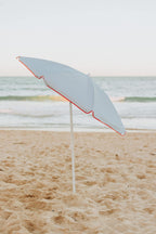 Oniva - A Picnic Time Brand Outdoor Canopy Sunshade Beach Umbrella 5.5' - Small Patio Umbrella - Beach Chair Umbrella, (Wave Break Gray Pattern)