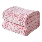 Fy Fiber House Flannel Fleece Leopard Print Throw Blanket, Super Soft Lightweight Fluffy Throw For Couch, 50'X60', Pink