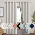 NICETOWN Snowbound Vintage Linen 100% Blackout Curtains for Living Room, Thermal Insulated Curtains 90 Long, Noise Reducing Wind