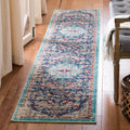 SAFAVIEH Madison Collection Runner Rug - 22 x 10, Black & Teal, Boho Chic Medallion Distressed Design, Non-Shedding & Easy Car