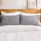 Bedsure King Size Pillow Cases Set Of 2 - Silver Grey Polyester Microfiber Pillowcases 2 Pack, Super Soft Pillow Case Cover With Envelop Closure, 20X36 Inches