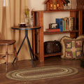 VHC Brands Tea Cabin Rustic Jute Striped Accent Rug Oval w/Pad Floor Decor 27x48