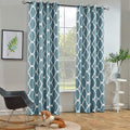 Melodieux Moroccan Fashion Room Darkening Blackout Grommet Curtains for Living Room, 52 by 96 Inch, Dusty Teal (1 Panel)