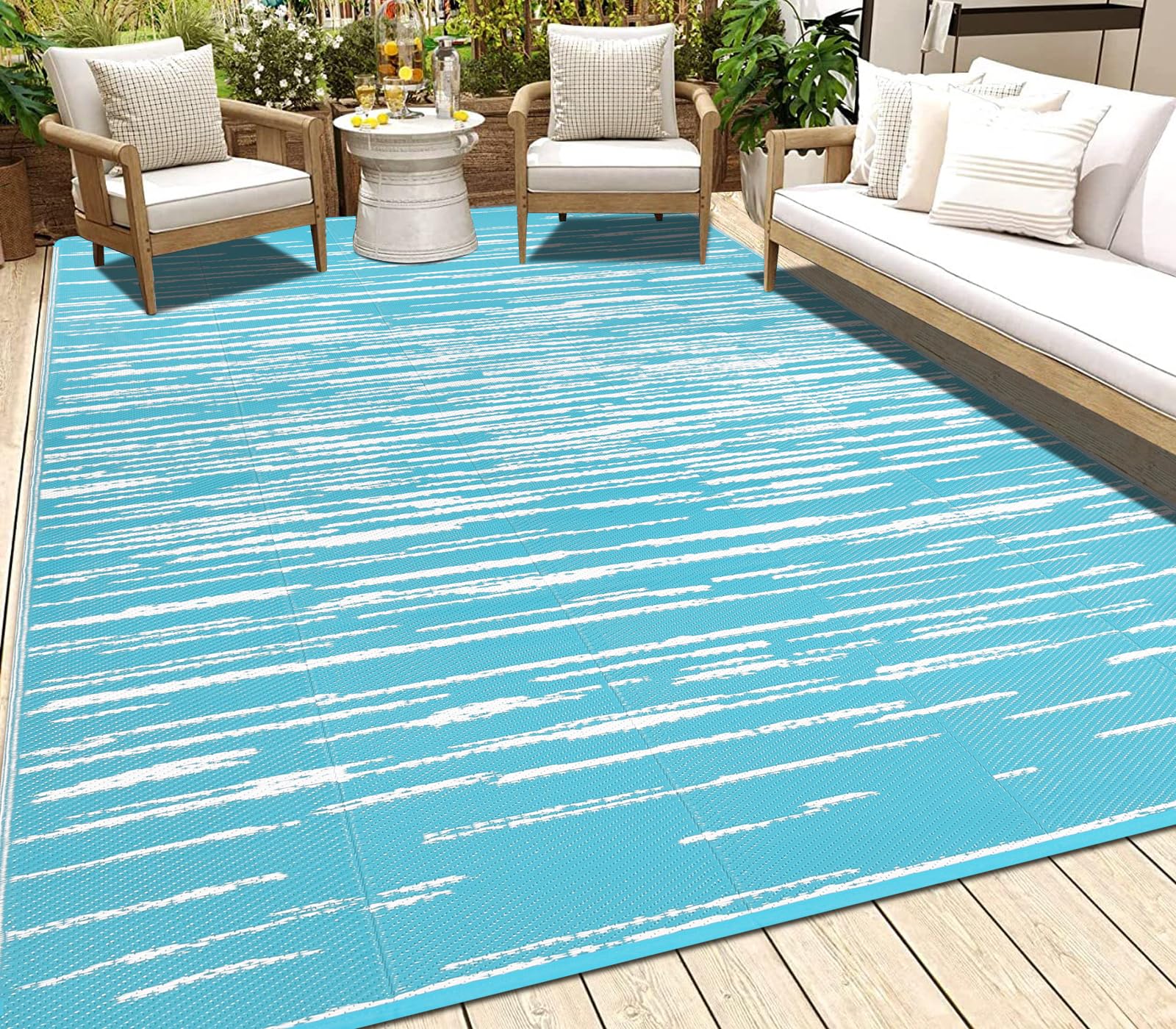 Hebe Outdoor Rug 5'X8' For Patios Clearance Waterproof Patio Mat Plastic Straw Rug Reversible Rv Camping Tent Rug Outside Indoor