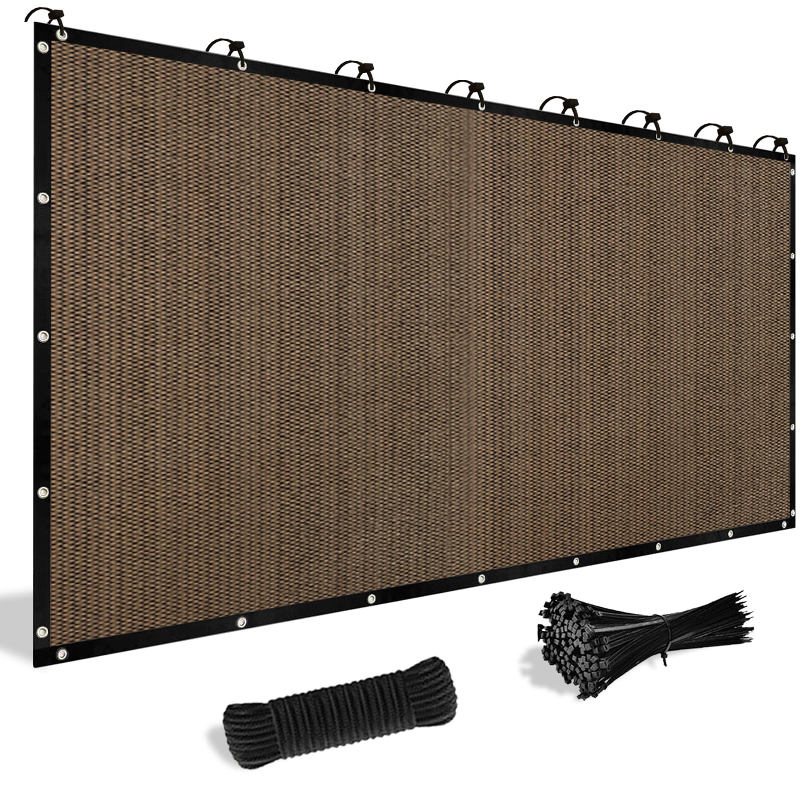 Shade&Beyond Customized Size 4' X 18' Shade Cloth With Grommets, 90% Uv Protection Uv Protection Mesh Tarp Sun Screens For Patio