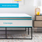 Linenspa 14 Inch Metal Platform Queen Bed Frame With Storage Space Under Frame, Queen Platform Bed Frame, No Box Spring Needed