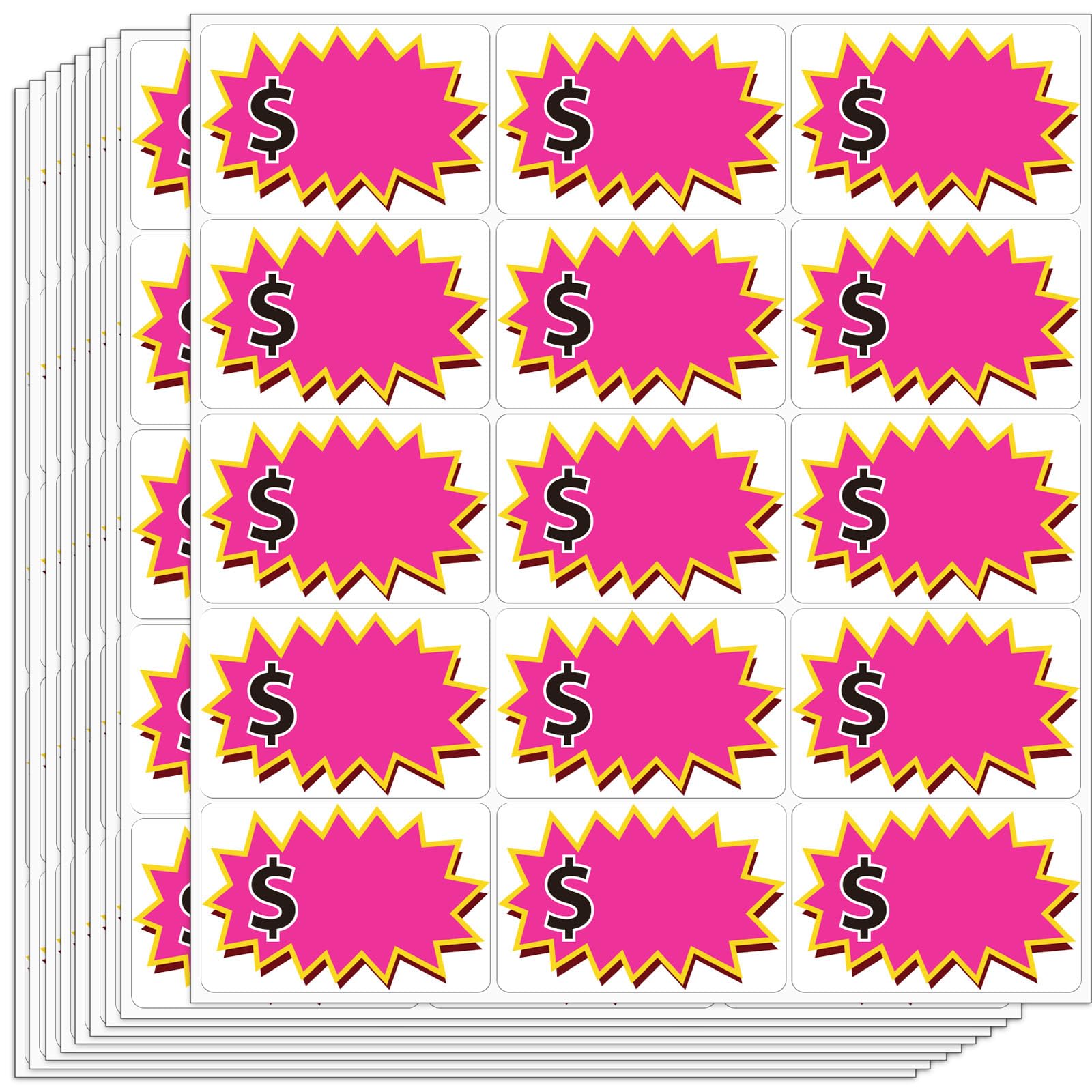 300 Pcs Garage Sale Stickers, Removable Adhesive Yard Sale Price Stickers With Space To Write Pricing (2'X3'), Price Label Sti
