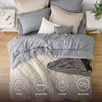 Bedsure Beige King Comforter Set - 7 Pieces Reversible Bed Set Bed In A Bag King With Comforters, Sheets, Pillowcases & Shams, K