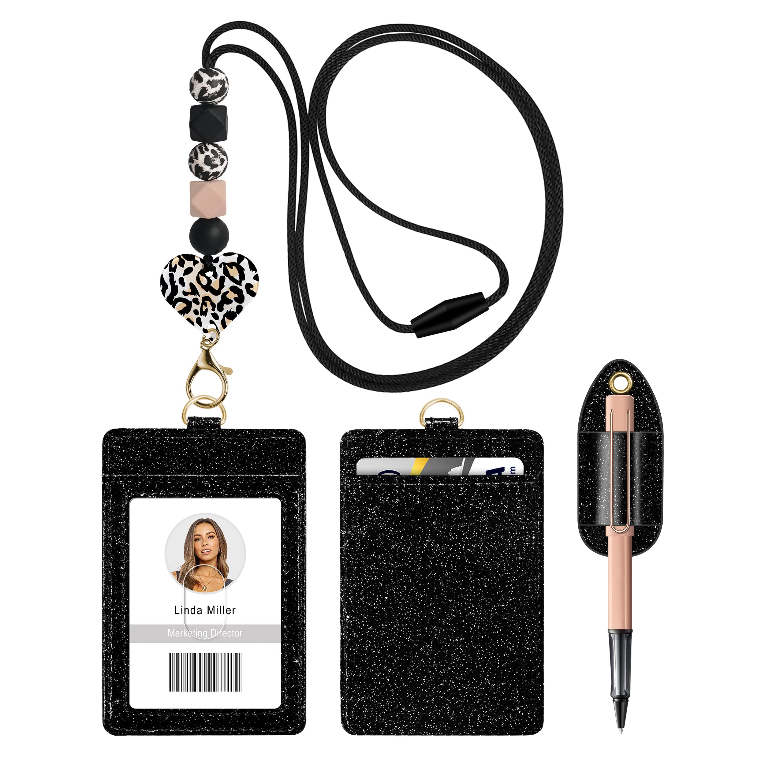 Teacher Lanyard For Id Badges And Keys, Cute Safety Breakaway Beaded Lanyards For Women, Nurses, Students, Office Employees With