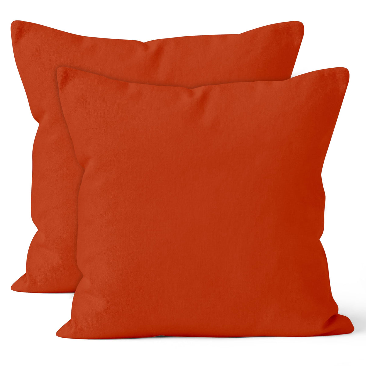 Encasa Xo Throw Pillow Covers 18X18 In Set Of 2 Brick | No Inserts | Cotton Pillow Covers For Living Room, Bed, Sofa, Couch | De