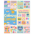 S&O Set Of 10 Calming Corner Classroom Feelings Posters - Peaceful Section Poster - Soothing Space Items For Children- Calm Down