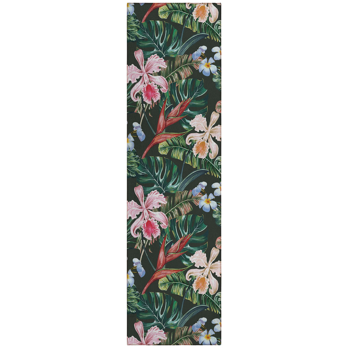 Dalyn Rugs Tropics Tc6 Black 2'3&quot; X 7'6&quot; Indoor Outdoor Runner Rug, Easy Clean, Machine Washable, Non Shedding, Hallway, Entry, Kitchen, Patio Rug