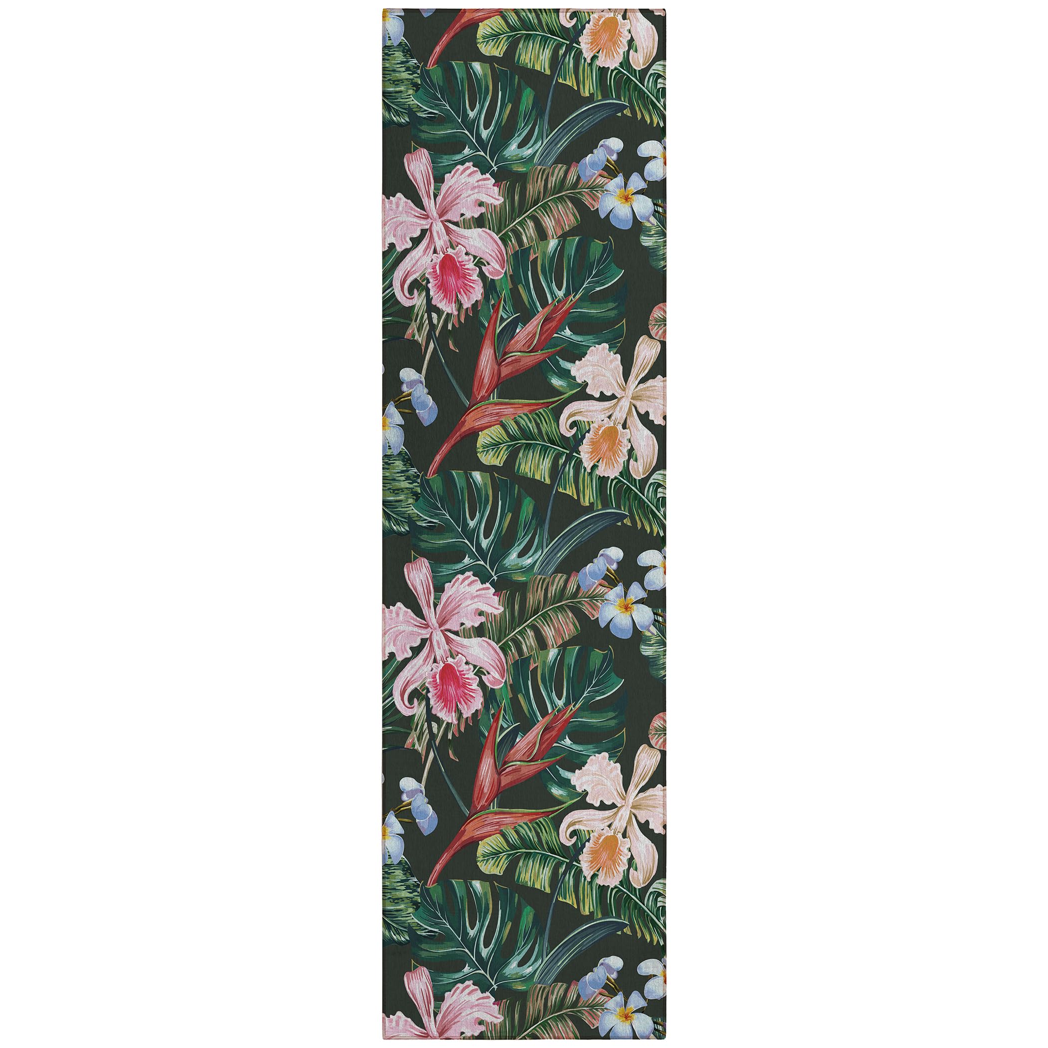 Dalyn Rugs Tropics Tc6 Black 2'3" X 7'6" Indoor Outdoor Runner Rug, Easy Clean, Machine Washable, Non Shedding, Hallway, Entry, Kitchen, Patio Rug