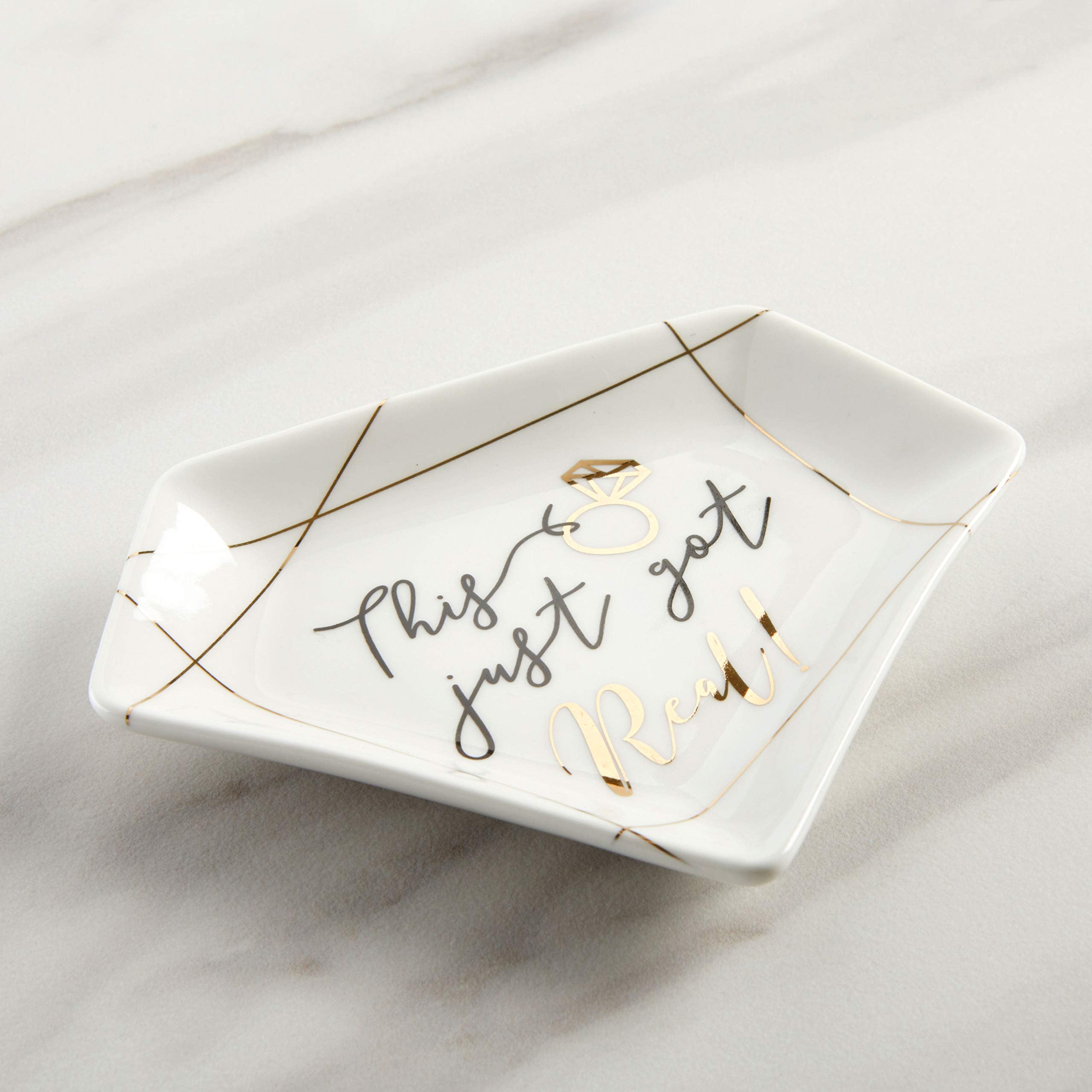 Kate Aspen Trinket Dish, One Size, White