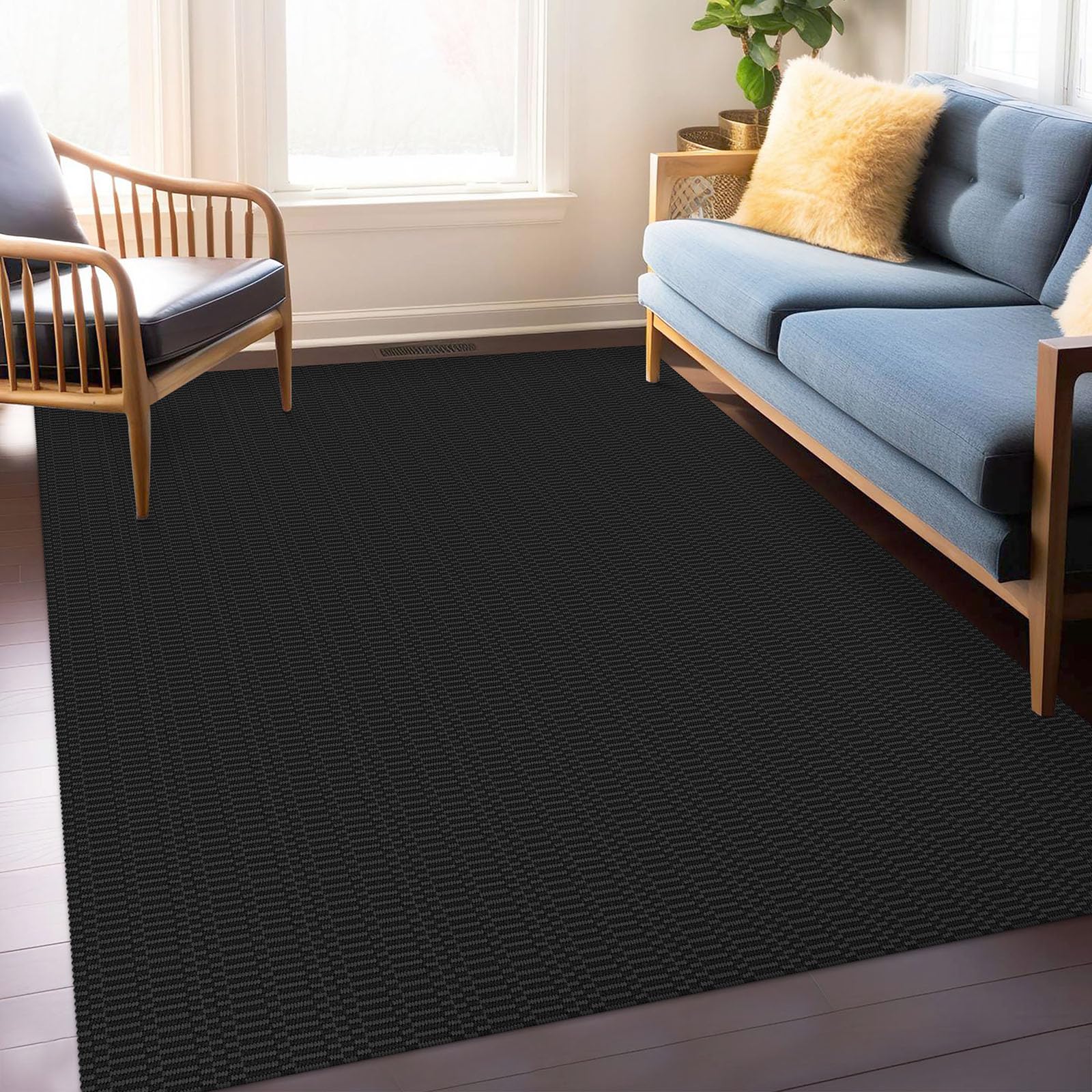KOZYFLY Washable Area Rug 4x6 Ft Rubber Backed Rugs for Entryway Bedroom Throw Rugs Boho Entry Rug, Cotton Braided Floor Carpet 