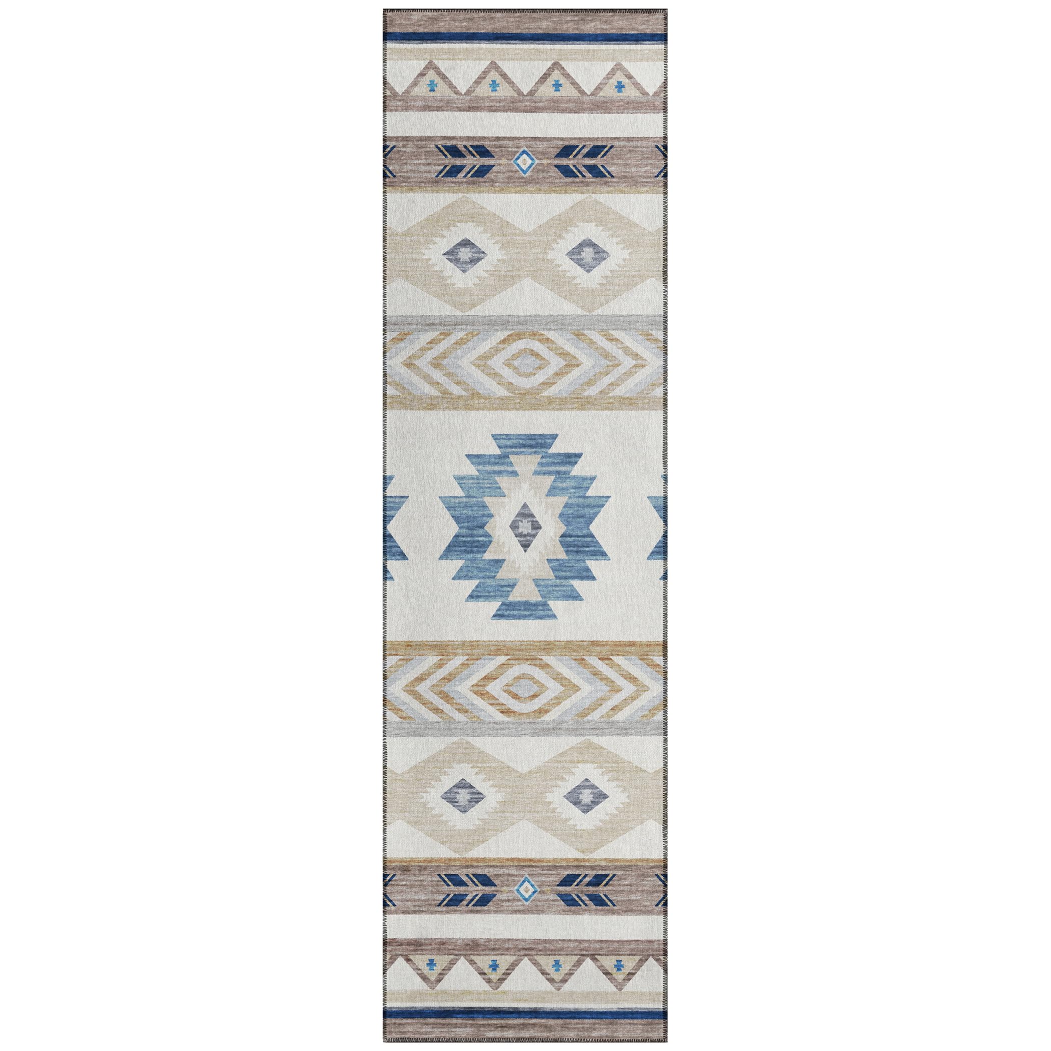 Addison Rugs Sonora Aso33 Ivory 2'3" X 7'6" Indoor Outdoor Runner Rug, Easy Clean, Machine Washable, Non Shedding, Bedroom, Living Room, Dining Room, Kitchen, Patio Rug