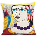 Unionkk Soft Cotton Throw Pillow Covers Abstract Art Embroidery Square Cushion Cover Outdoor Balcony Pillow Cases For For Sofa L