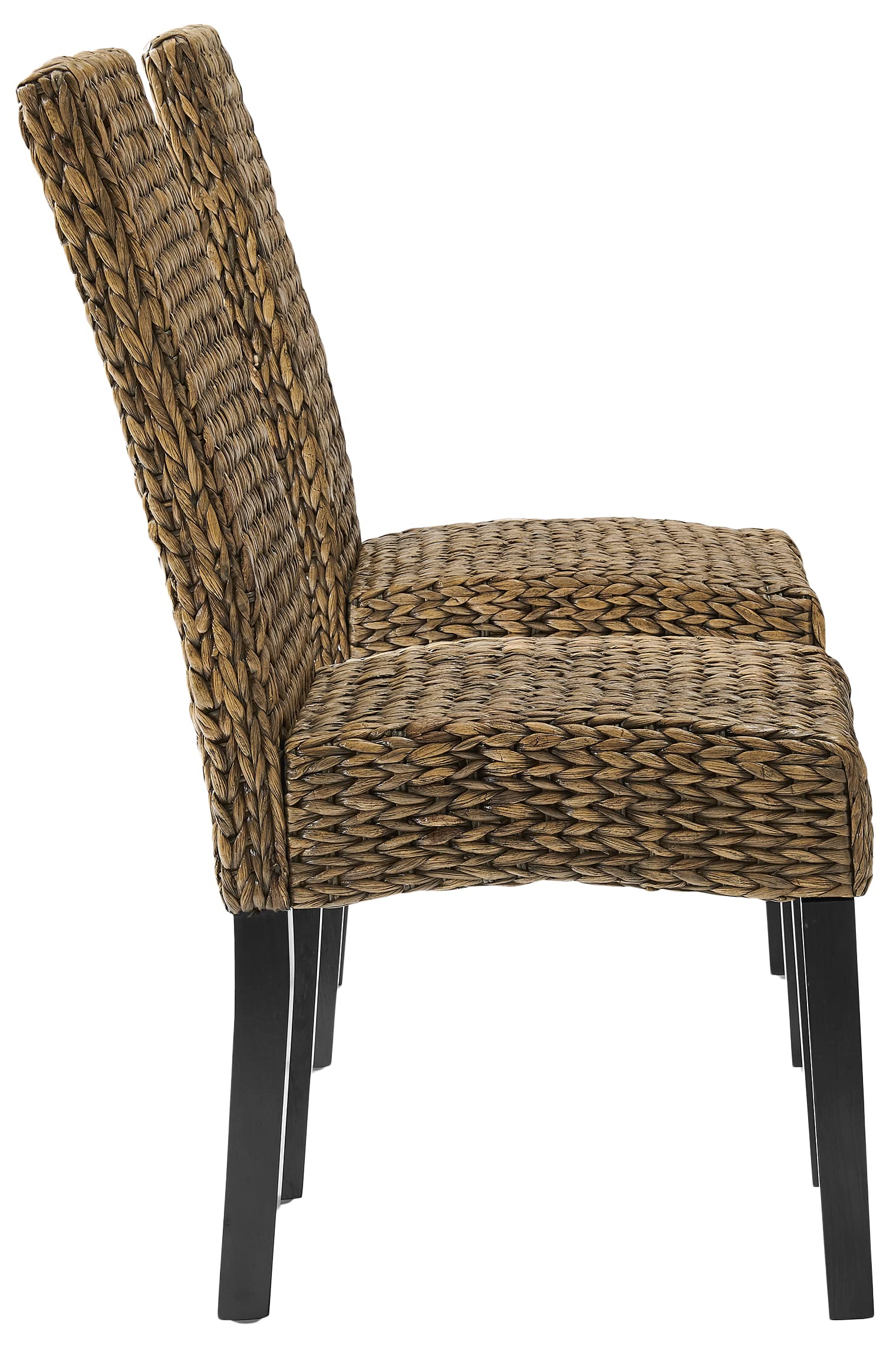 Crosley Furniture Edgewater Handwoven Natural Fiber Rattan Dining Chairs Set of 2, Seagrass