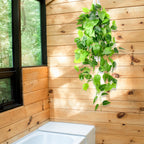 Loywree Fake Hanging Potted Plant, 35.4In Artificial Potted Plant Faux Ivy Vine Plant Hanging Plant Pothos For Shelf Home Office