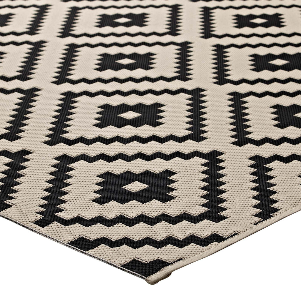 Modway Perplex Geometric Diamond Trellis 8X10 Indoor And Outdoor In Black And Beige