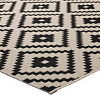Modway Perplex Geometric Diamond Trellis 8X10 Indoor And Outdoor In Black And Beige