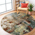 Lahome Modern Abstract Round Rug 5ft - Red Soft Bedroom Round Area Rug Kitchen Mat, Machine Washable Non Slip Non-Shedding Entry