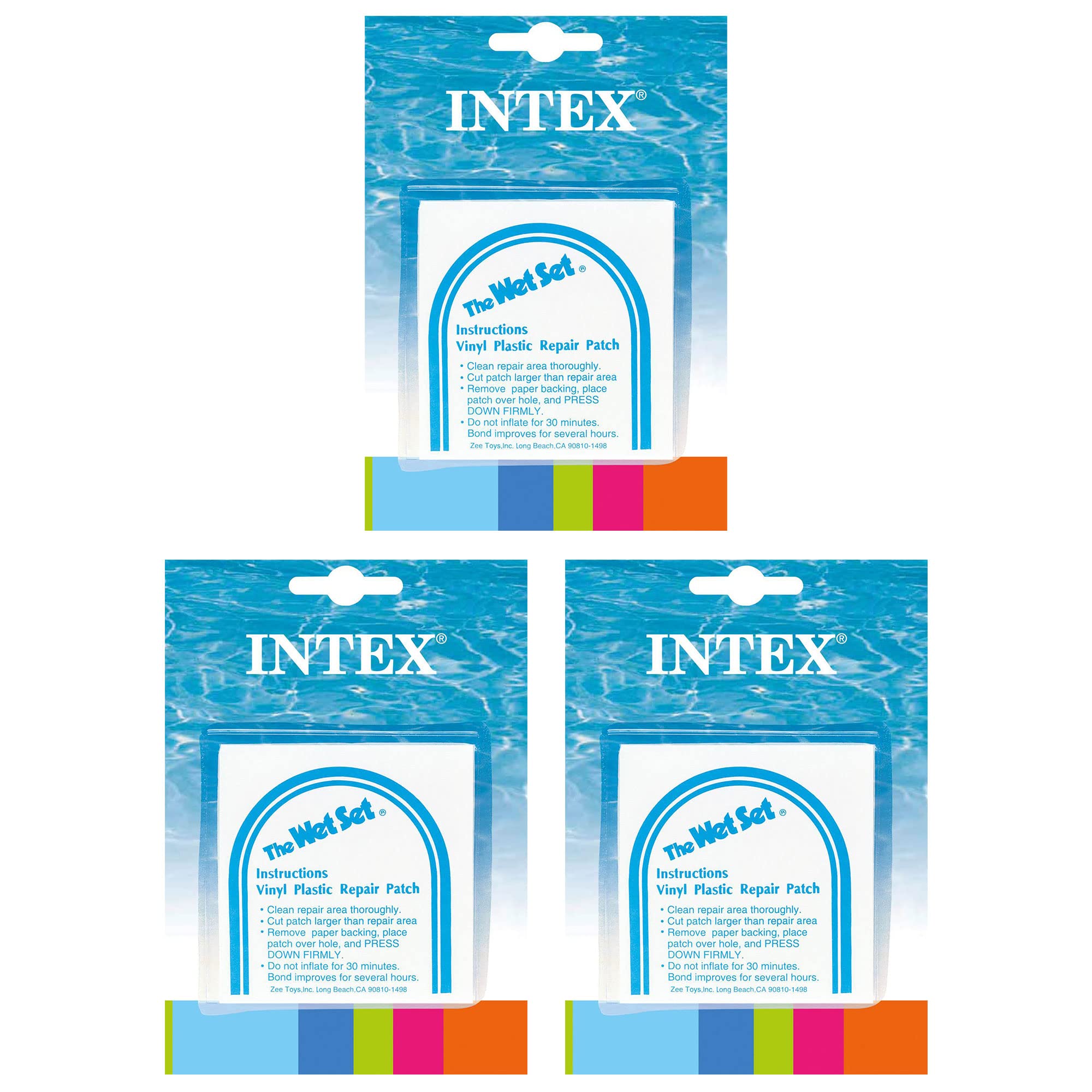 Intex Wet Set Adhesive Vinyl Plastic Swimming Pool Tube Repair Patch 18 Pack Kit