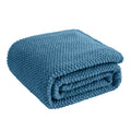 Blue Soft Fleece 300Gsm Large Queen Blanket For Couch Cozy Flannel Room Decorative Blankets, Lightweight Plush Blanket For Bed S