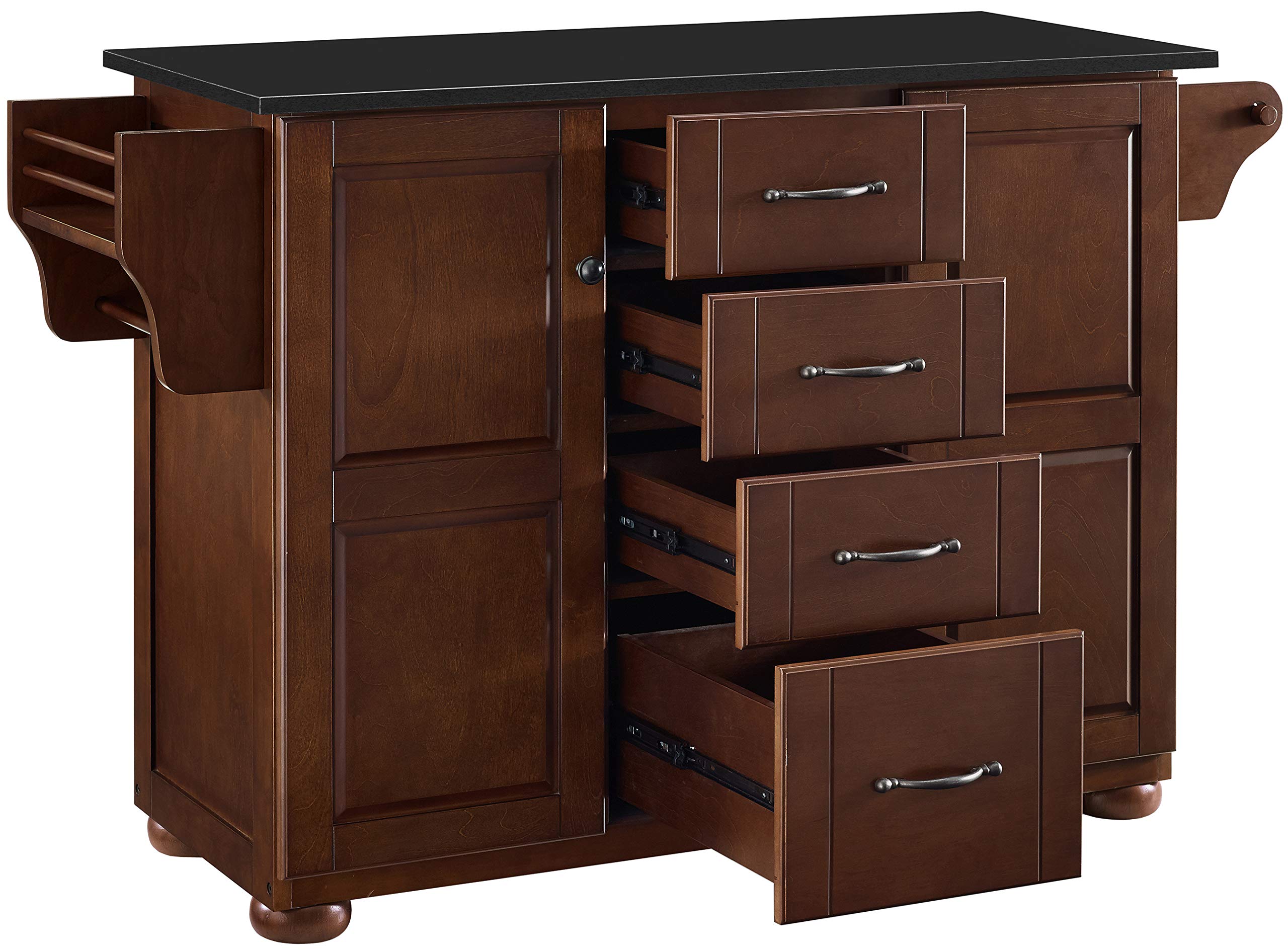 Crosley Furniture Eleanor Stone Top Rolling Cart and Kitchen Island - Thumbnail 2