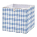 Kigai Blue White Gingham Cube Storage Bins 11x11 inch Collapsible Fabric Storage Cubes Organizer Foldable Boxes Decorative Baske