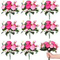 Yunsailing 8 Pack Artificial Peony Flowers Faux Flowers Silk Hydrangea Bouquet Wedding Home Table Decor Reusable Bouquet of Rose