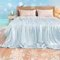Laffylo Nylon Spandex Summer Comforter Lightweight Cooling  Queen Size Oversized 78X86 Inches, All Season Soft Breathable Beddi