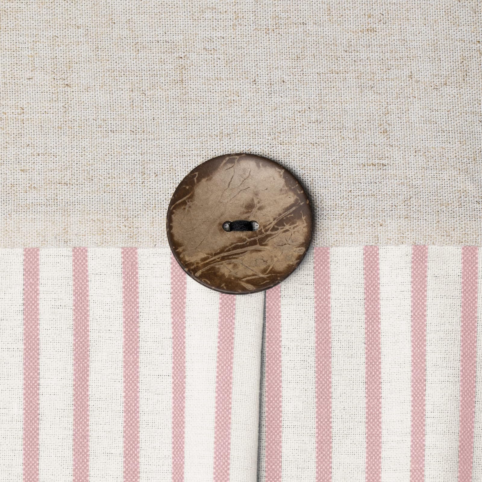 Awellife Pink Shower Curtain Farmhouse Linen Button Beige Shower Curtains,Linen And Cotton Woven Fabric,Country Style (72' L X 72' W)