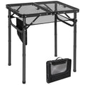 Redswing Folding Grill Table, Lightweight Height Adjustable Aluminum Table With Mesh Desktop And Mesh Bag For Outdoor Camping Picnic Bbq, 2 Feet, Black