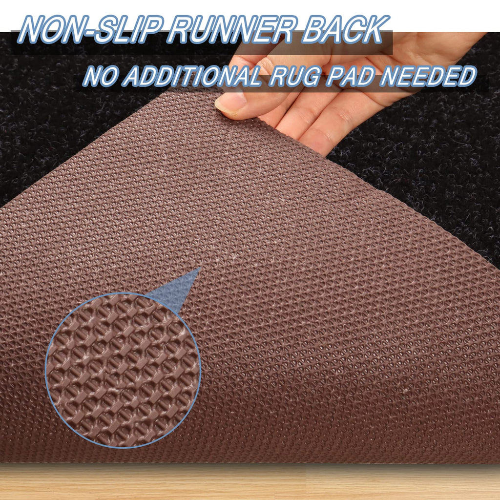 Freadem Runner Rugs 4' X 45' Indoor Outdoor Carpet Runner, Area Rugs With Anti-Slip Rubber Backing For Aisle Hallway Balcony Gar