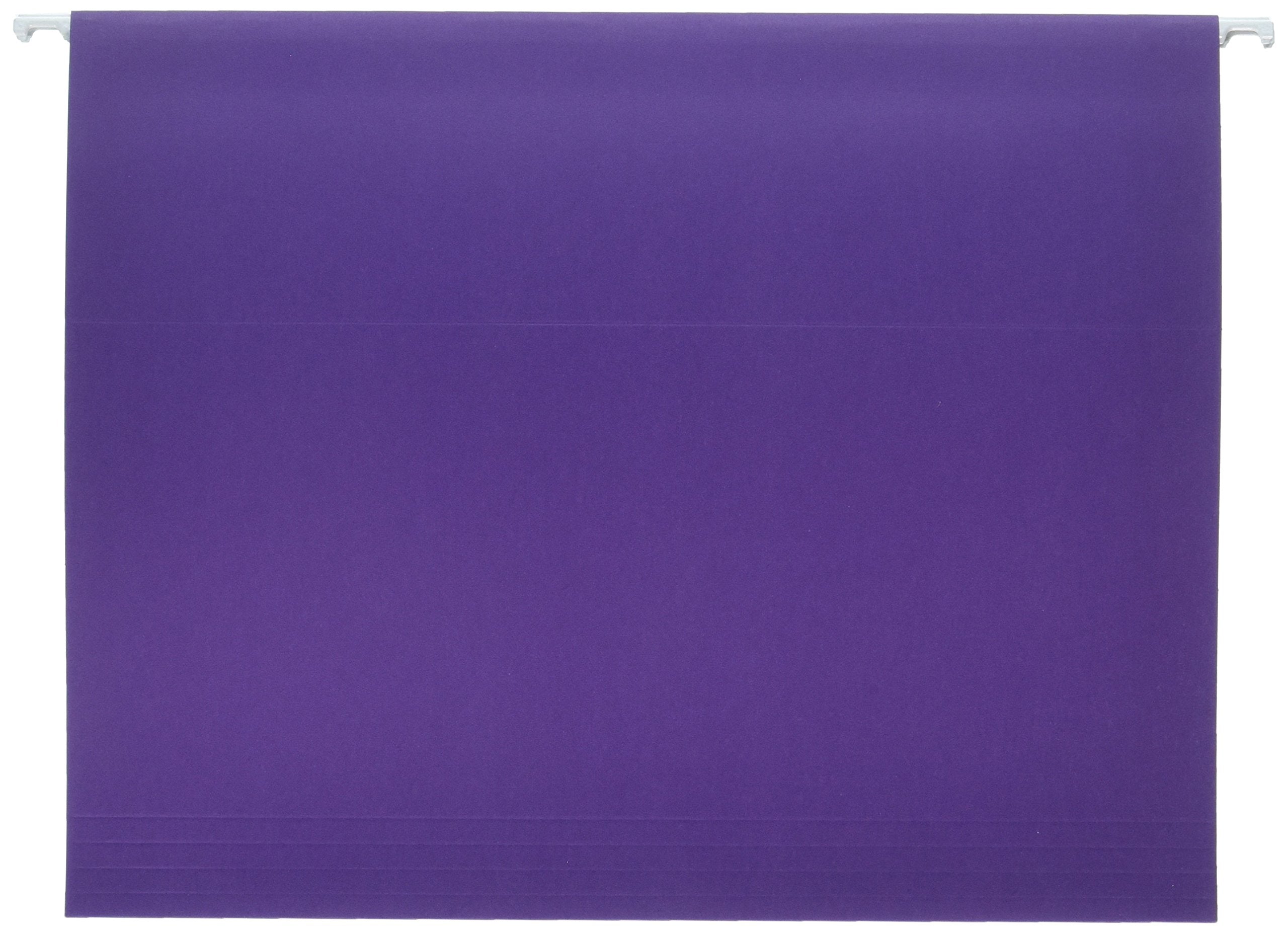 School Smart Letter Size Hanging File Folders With 1/5 Cut Tab - Pack Of 25 - Purple - 085112