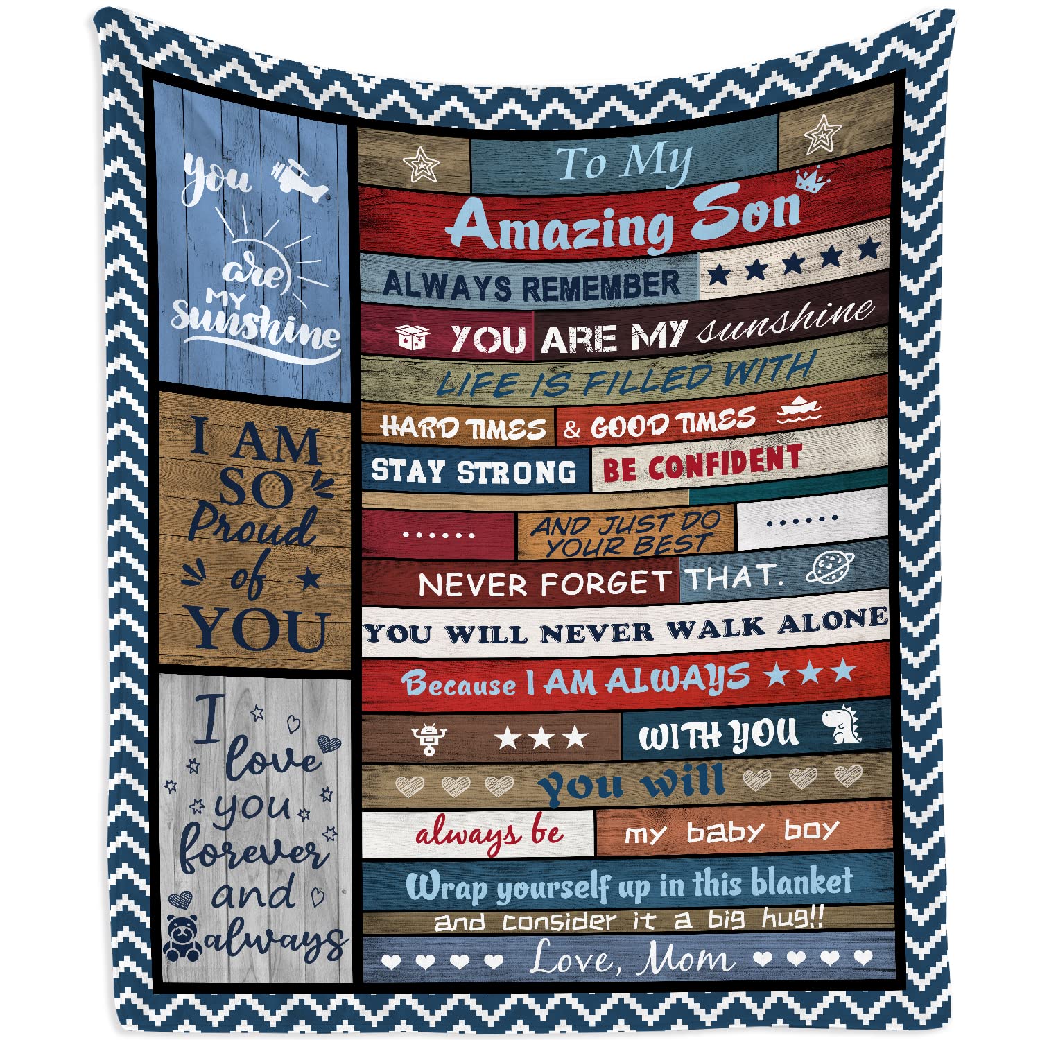 Mubpean Gifts For Son, Son Gifts Blanket 60'X50', Son Gifts From Mom, Gifts For Son From Mom, Son Birthday Gifts, Birthday Gif