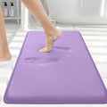 Smiry Memory Foam Bath Mat 30 x 20, Extra Soft Absorbent Bathroom Rugs Non Slip Bath Rug Runner for Shower Bathroom Floors, Purp