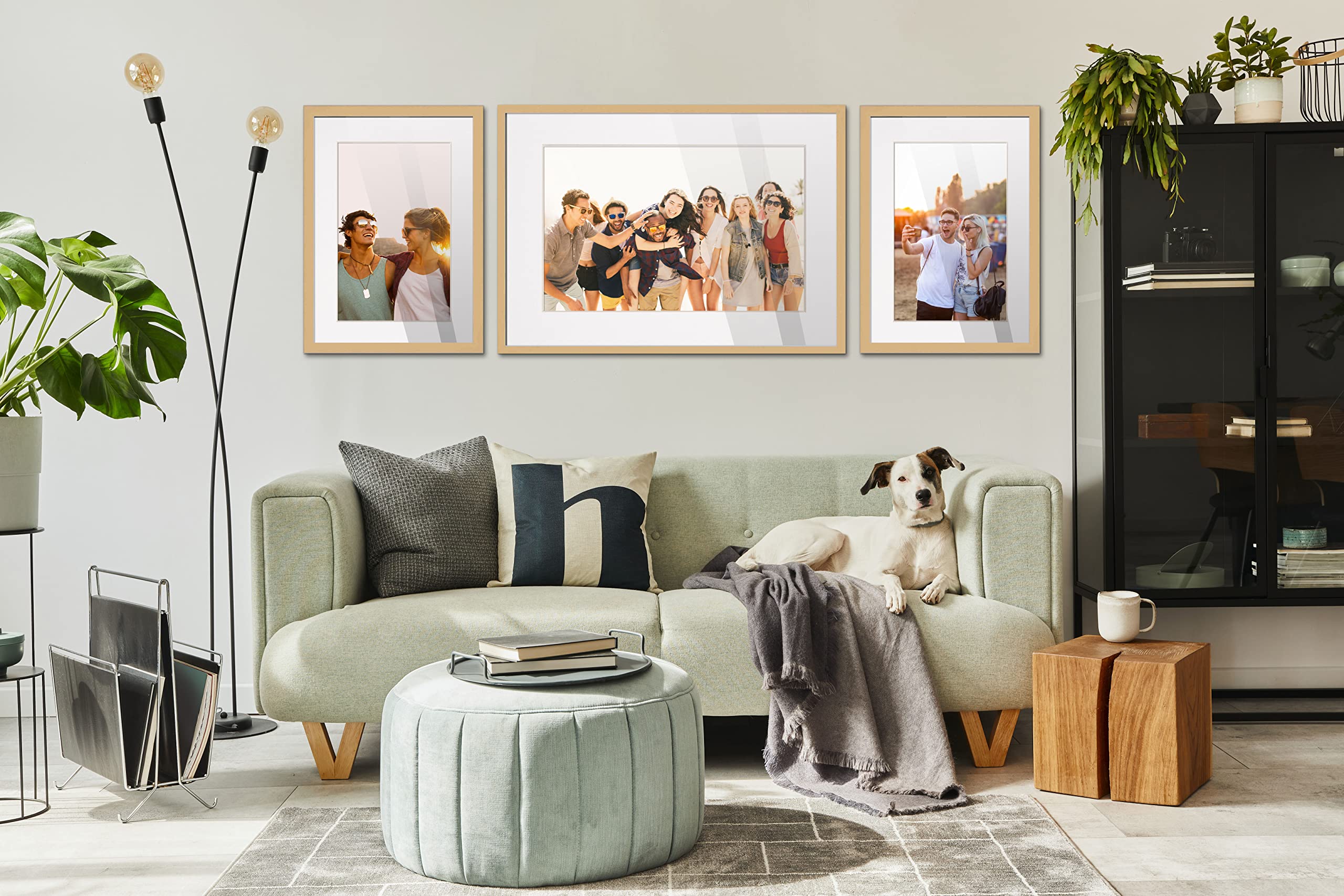 10X15 Frame Natural Wood With White Mat | 12X17 Frame Matted To 10X15 | Display Your Photo Under Uv Acrylic Shatter Guard Front,