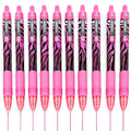 Zebra Z-Grip Smooth Ballpoint Pen - 1.0Mm - Funky Flame - Stripe Pink Barrel - Pink Ink - Pack Of 10
