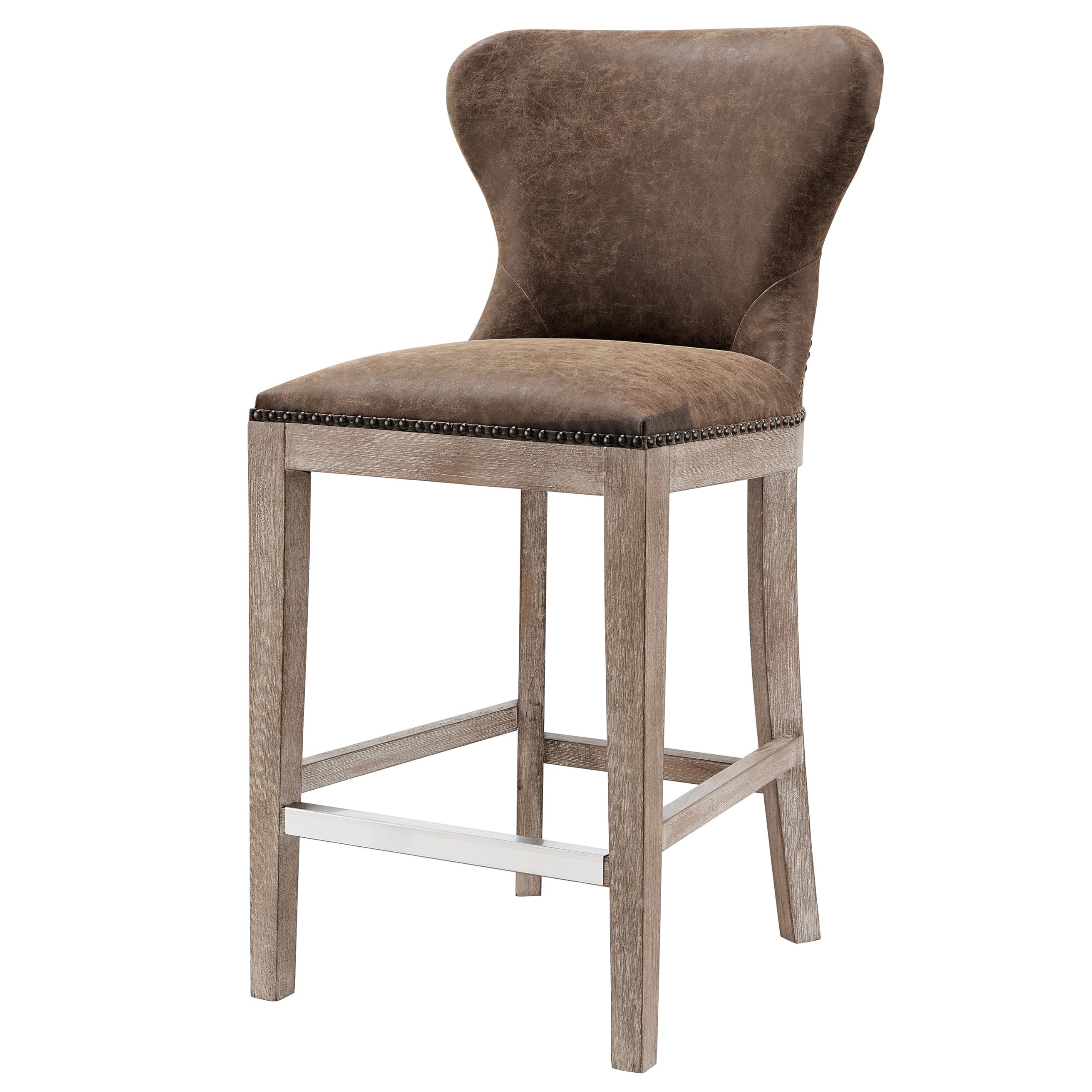 New Pacific Direct Dorsey Counter Bar & Counter Stools, Nubuck Chocolate