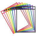 Tamaki 8 Pack Dry Erase Pockets Sleeves With Rings, 10 X 14 Inch Ticket Holders Clear Plastic Sleeves Sheet Protectors For Teach