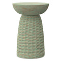 SIMPLIHOME Boyd Solid Mango Wood 13 inch Wide Round Contemporary Wooden Accent Table in Green Wash, Fully Assembled for The Livi