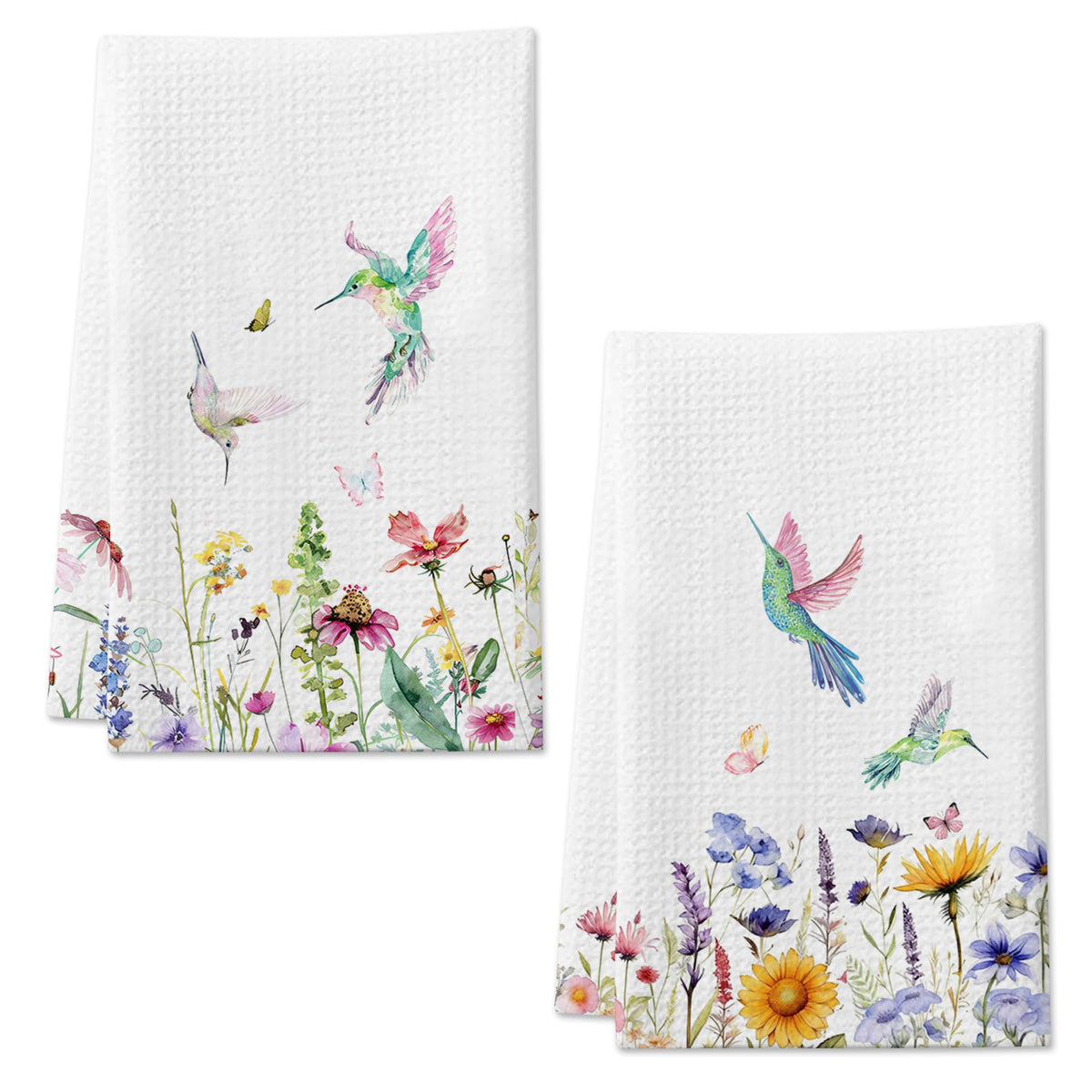 DETIHO Kitchen Towels Set of 2, Soft & Absorbent Dish Towels for Kitchen