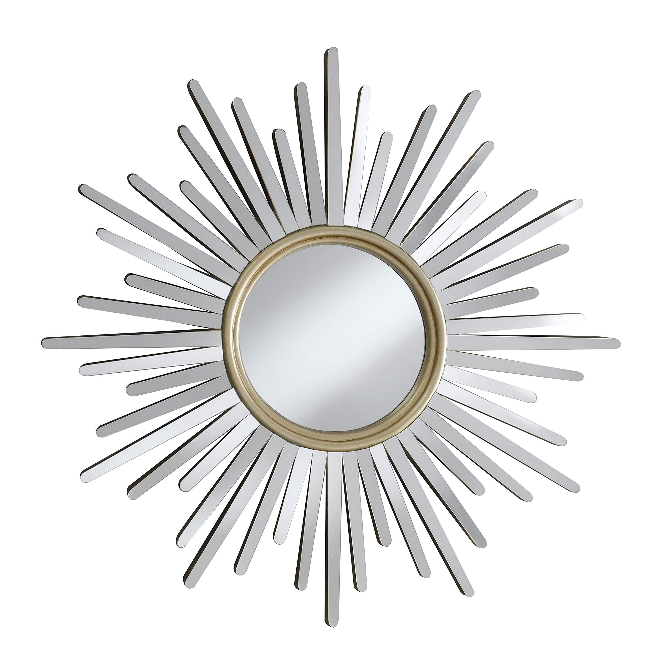 Coaster Home Furnishings Sunburst Champagne And Silver Wall Mirror (962937)
