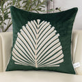 Aeckself 20 X 20 Inch Teal Square Throw Pillow Cover Tree Leaves Embroidery Velvet Cushion Case Luxury Modern Pillowcase For Cou