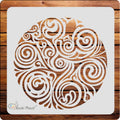 Kachi Pencil Swirl Art Design Mandala Art and Craft Stencils for Painting, Size 6 x 6 inch Reusable Stencil for Painting, Fabric
