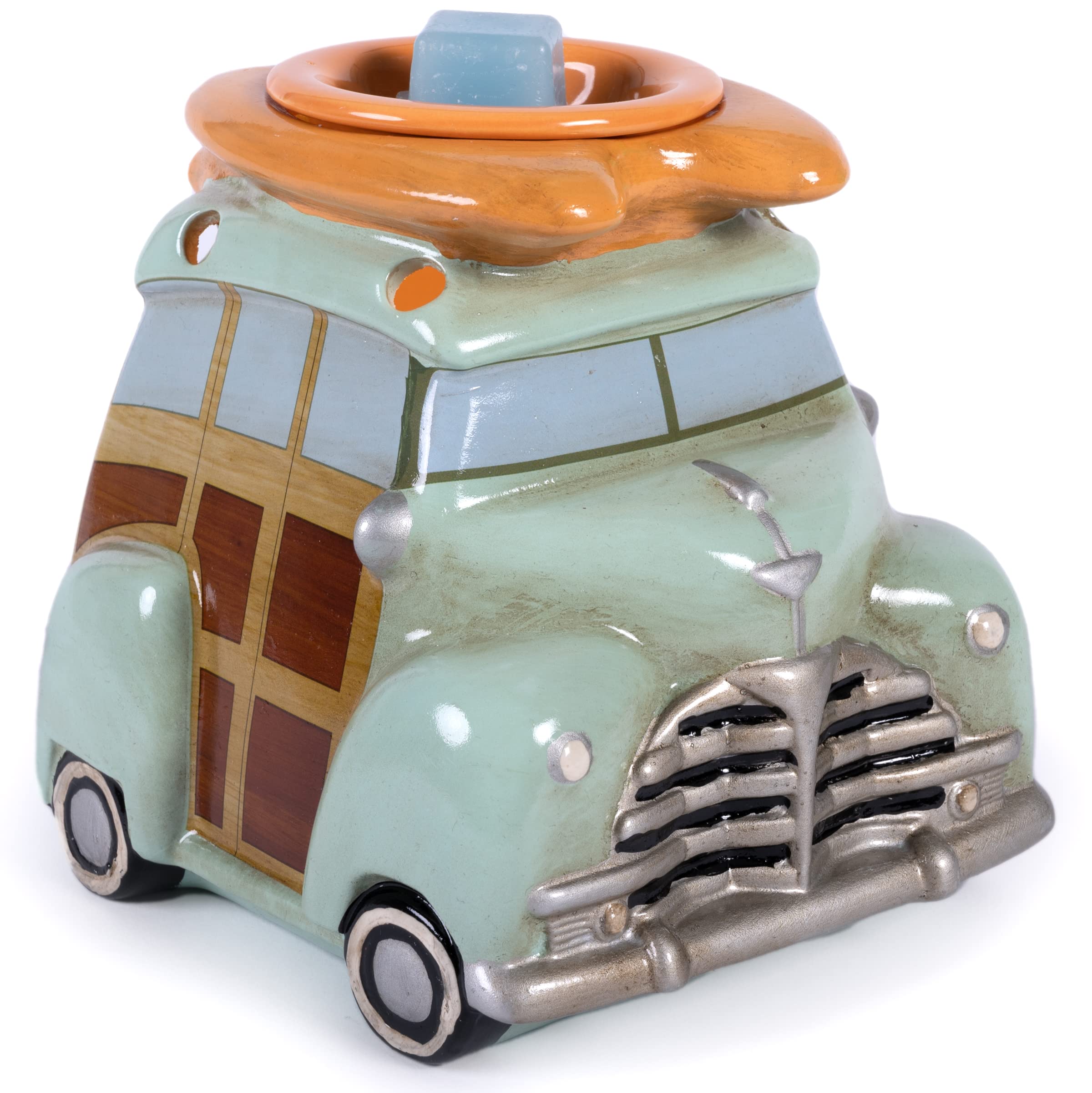 Scentsationals Wax Melt Warmer, Wax Warmer for Scented Wax Melts - Retro Collection Vintage Surf Woody Wagon - Candle Wax Melter