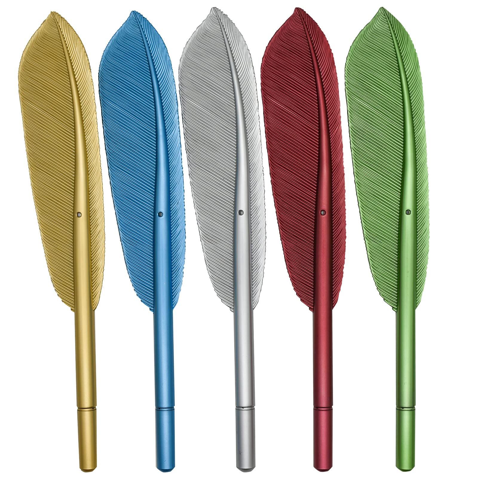 Maydahui 20Pcs Feather Rollerball Pen Artificial Wing Pens Creative Desktop Decoration Black Ink 5 Colors For Office School Teac